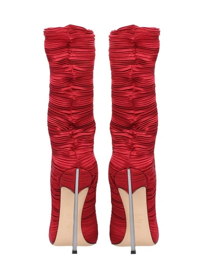 CASADEI BLADE RED PLEATED ANKLE BOOTS 10642028