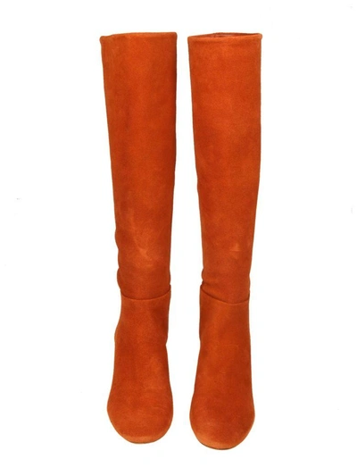 Shop Tory Burch "brooke Slouchy" Boots In Suede Color Rust In Desert