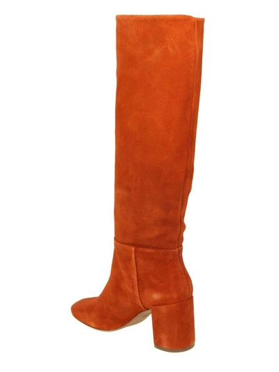 Shop Tory Burch "brooke Slouchy" Boots In Suede Color Rust In Desert