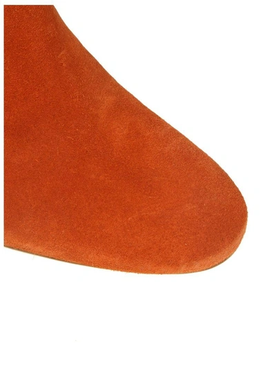 Shop Tory Burch "brooke Slouchy" Boots In Suede Color Rust In Desert