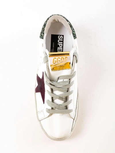 Shop Golden Goose Glitter Heel Sneakers In White Green