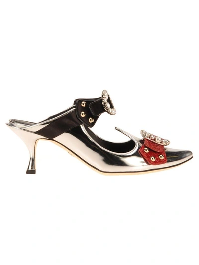 Shop Dolce & Gabbana Sabot In Silver