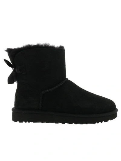 Shop Ugg Mini Bailey Bow Boot In Black