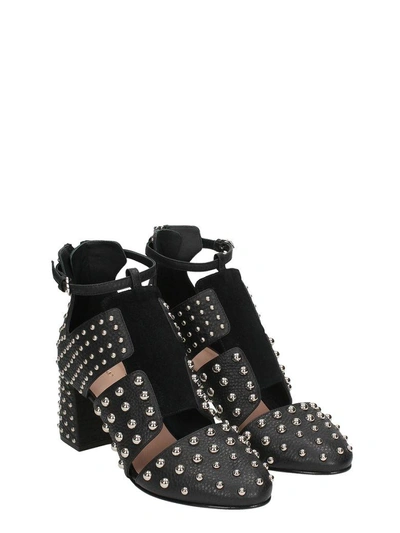 Shop Red Valentino Studs Black Suede And Leather Sandals