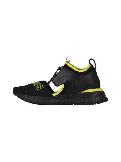 Shop Fenty X Puma Avid Sneaker Black And Lime In Nero/fluo