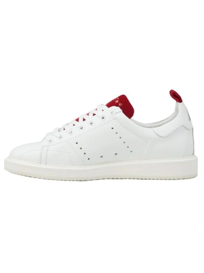 Shop Golden Goose Starter Sneaker In White Leather-red Velvet