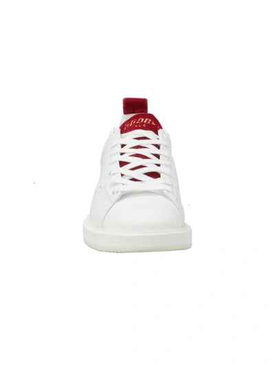 Shop Golden Goose Starter Sneaker In White Leather-red Velvet