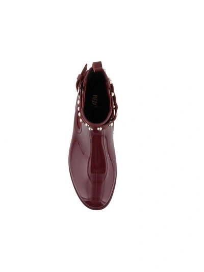 Shop Red Valentino Metal Dot Rainboot In Bordeaux
