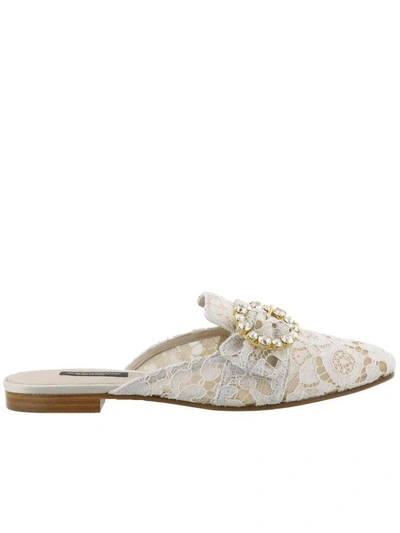 Shop Dolce & Gabbana Slippers In Ice