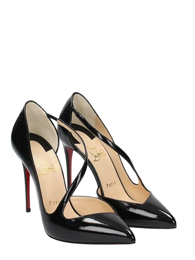 Shop Christian Louboutin Jumping 100 Black Patent Leather Pumps