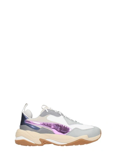 Shop Puma Thunder Electric Grey-pink Sneakers In White