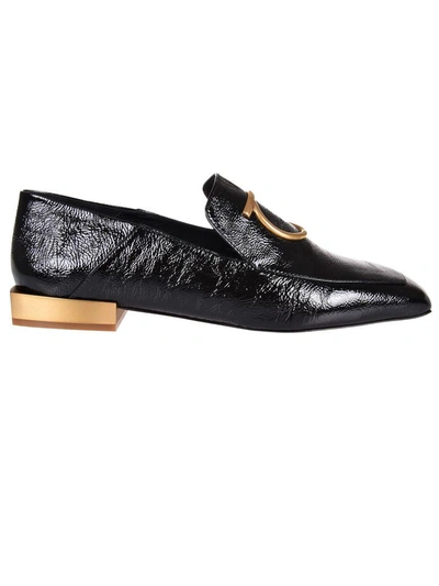 Shop Ferragamo Gancio Loafers In Nero