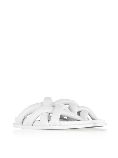 Shop Proenza Schouler Optic White Suede Flat Sandals