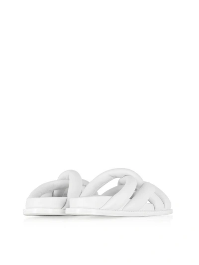 Shop Proenza Schouler Optic White Suede Flat Sandals