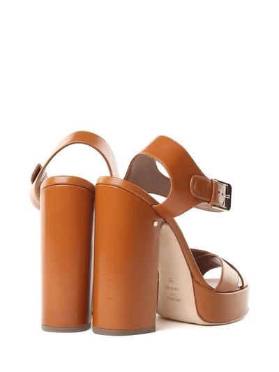 Shop Laurence Dacade Rosange Leather Platform Sandals In Cognac