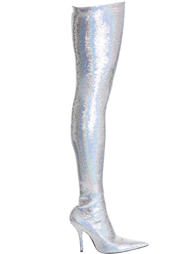 balenciaga glitter thigh high boots