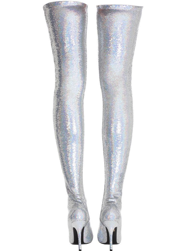balenciaga glitter thigh high boots