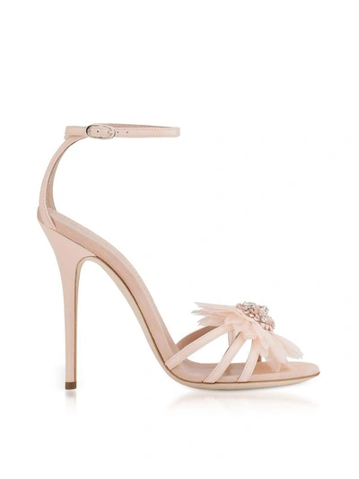 Shop Giuseppe Zanotti Annemarie Pink Patent Leather High Heel Sandals W/flower