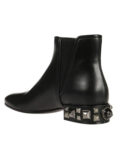 Shop Dolce & Gabbana Studded Ankle Boots In Black