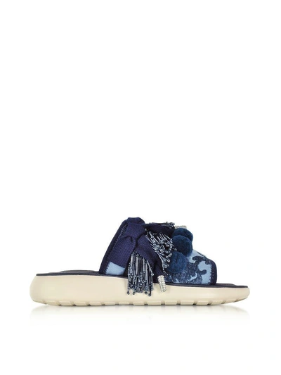 Shop Marc Jacobs Emerson Pompom Denim Sport Sandal In Blue