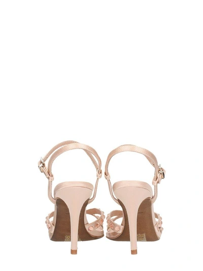 Shop Lola Cruz Pink Satin Sandals In Powder