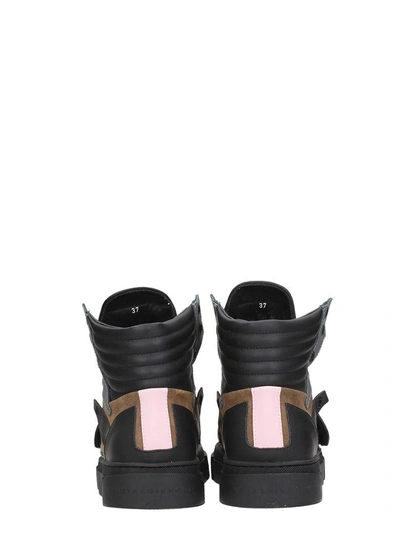 Shop Gienchi Hypnos Black Brown Leather And Suede Sneakers