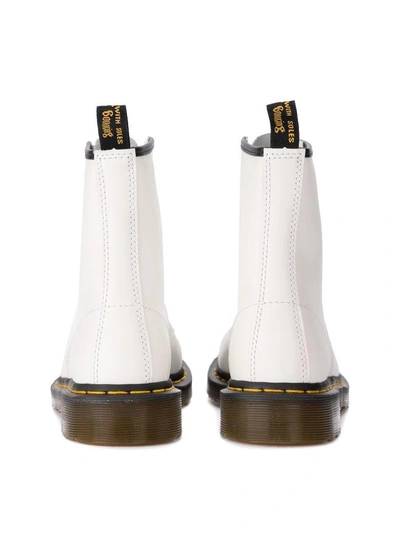 Shop Dr. Martens' 1460 Smooth White Leather Ankle Boots In Bianco