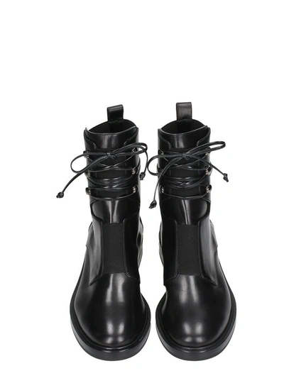 Shop Casadei Black Leather Ankle Boots