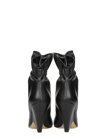 Shop Isabel Marant Lileas Leather Ankle Boots In Black