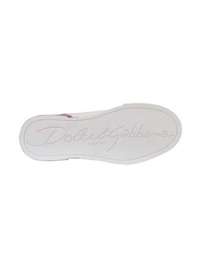 Shop Dolce & Gabbana Hot Pink Patent Sneaker In White