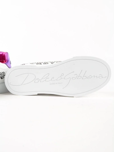 Shop Dolce & Gabbana Embellished Angel Sneakers In 8sbianco/viola