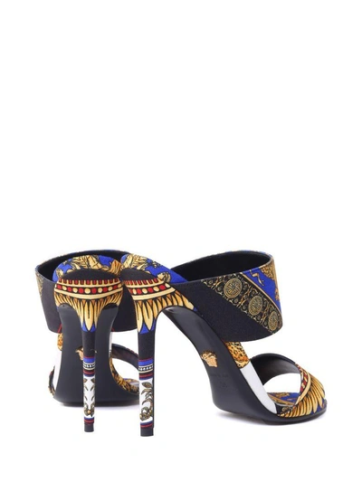 Shop Versace Icon Pillow Talk-print Cotton-canvas Mules In Multi