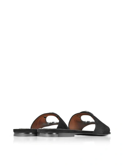 Shop Proenza Schouler Black Suede Slide Sandals