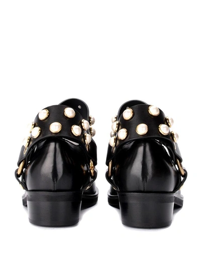 Shop Coliac Griet Black Leather Ankle Boot With Pearls In Nero