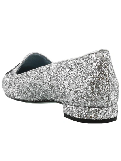 Shop Chiara Ferragni Flirting Point Slippers In Silver