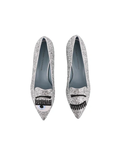 Shop Chiara Ferragni Flirting Point Slippers In Silver