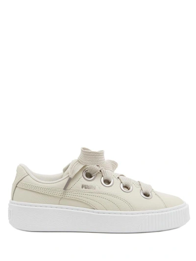 Shop Puma Platform Kiss Shoes In Beige