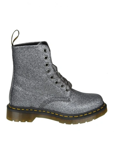 Shop Dr. Martens' Dr. Martens "pascal" Boots In Glittered Anthracite Leather In Pewter