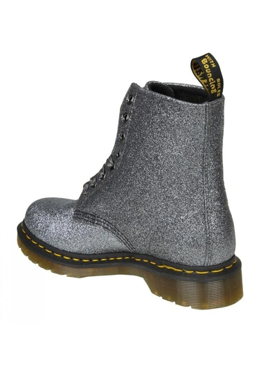 Shop Dr. Martens' Dr. Martens "pascal" Boots In Glittered Anthracite Leather In Pewter