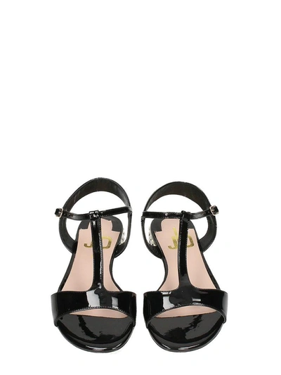 Shop Julie Dee T-strap Black Patent Leather Sandals