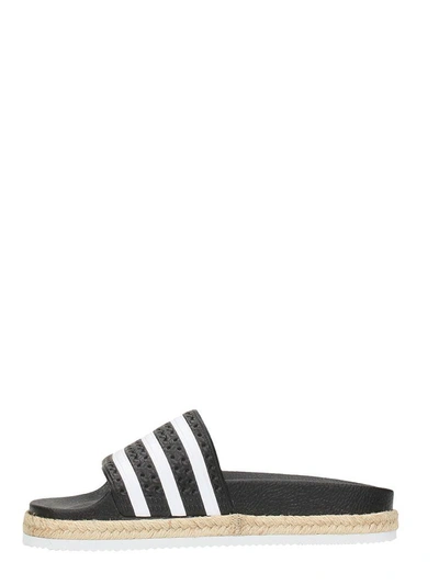 Shop Adidas Originals Adilette New Bold Pool Sandals In Black