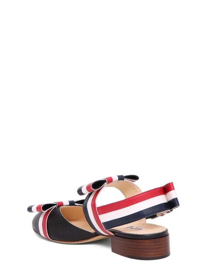 Shop Thom Browne Slingback Flat In Nero