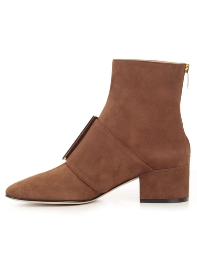 Shop Sergio Rossi Buckled Ankle Boots In Toffee