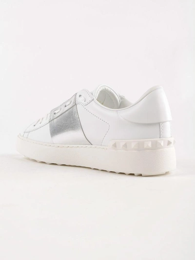 Shop Valentino Open Sneakers In Bianco/argento