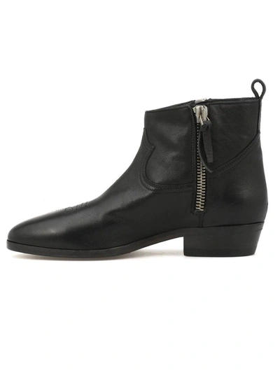 Shop Golden Goose Leather Ankle Boot In Black Leather