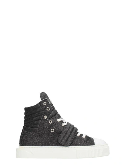 Shop Gienchi Hypnos Black Glitter Sneakers