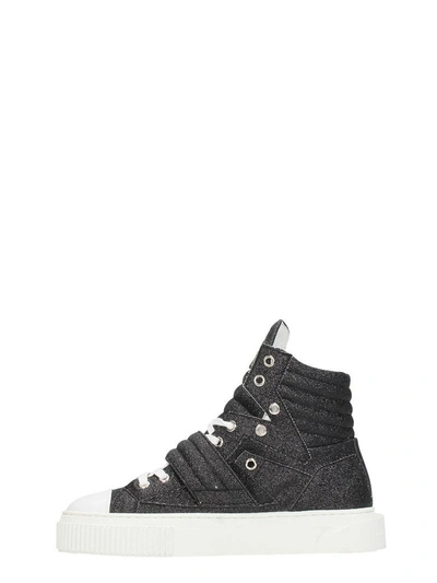 Shop Gienchi Hypnos Black Glitter Sneakers