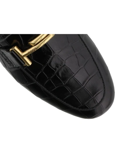 Shop Tod's Double T Leather Loafer In Black