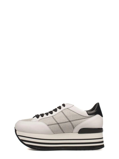 Shop Hogan White-black H283 Maxi 222 Wedge Sneakers