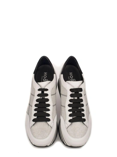 Shop Hogan White-black H283 Maxi 222 Wedge Sneakers